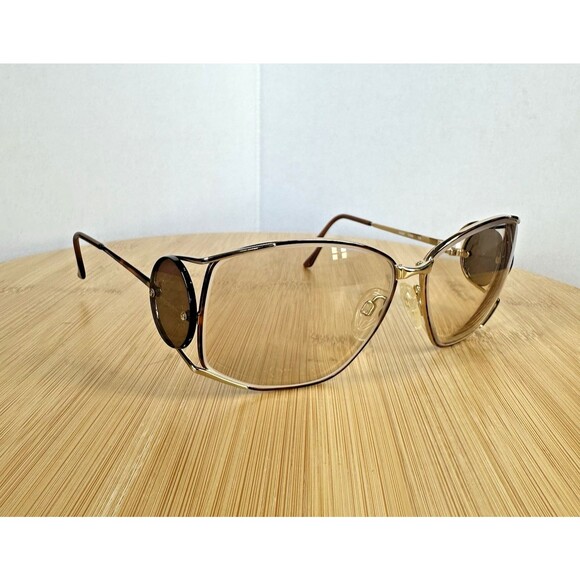 Vintage Yves Saint Laurent 6002 Y 106 Sunglasses Gold/Tortoise Italy FRAMES ONLY - Picture 1 of 13